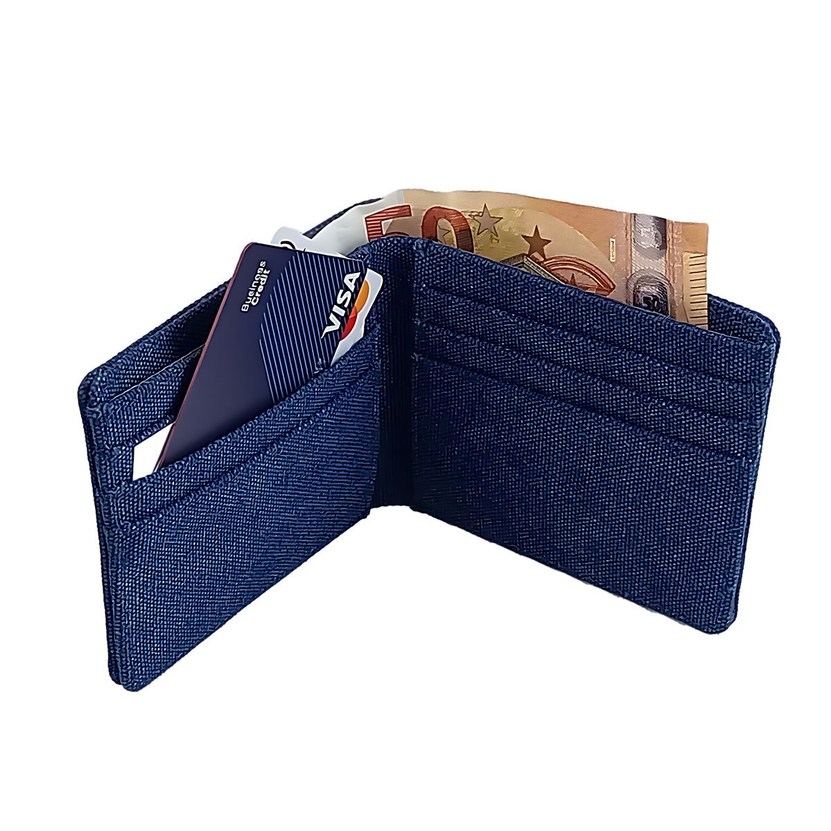 Portafoglio in Canvas con Blocco RFID navy - ghettoblasterwear
