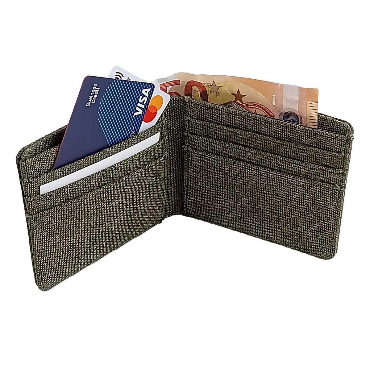 Portafoglio in Canvas con Blocco RFID olive - ghettoblasterwear