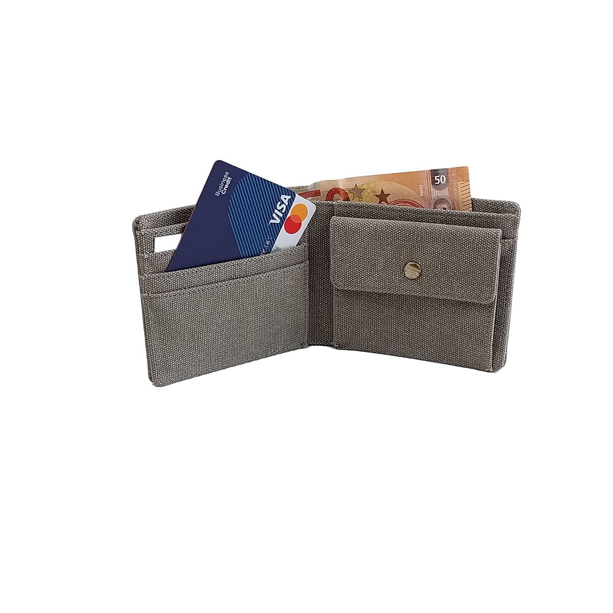Portafoglio portamonete Canvas RFID grey - ghettoblasterwear