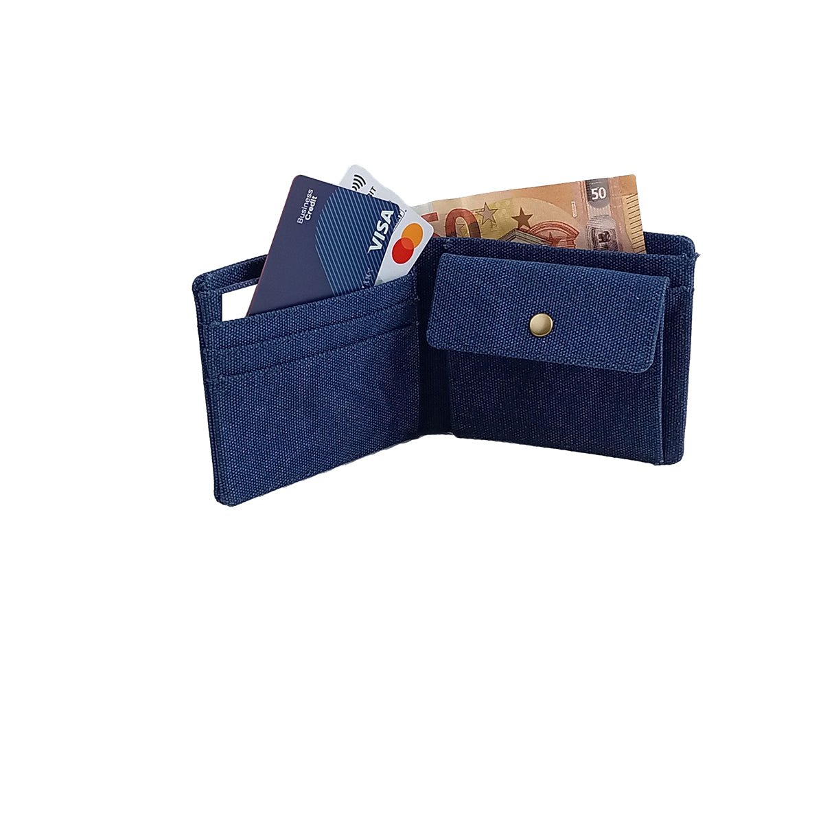 Portafoglio portamonete Canvas RFID navy - ghettoblasterwear