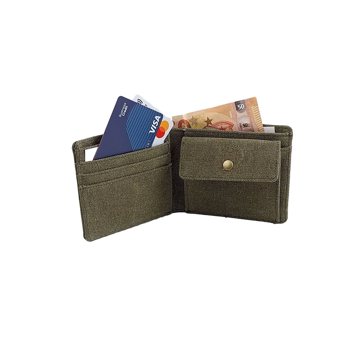 Portafoglio portamonete Canvas RFID olive - ghettoblasterwear