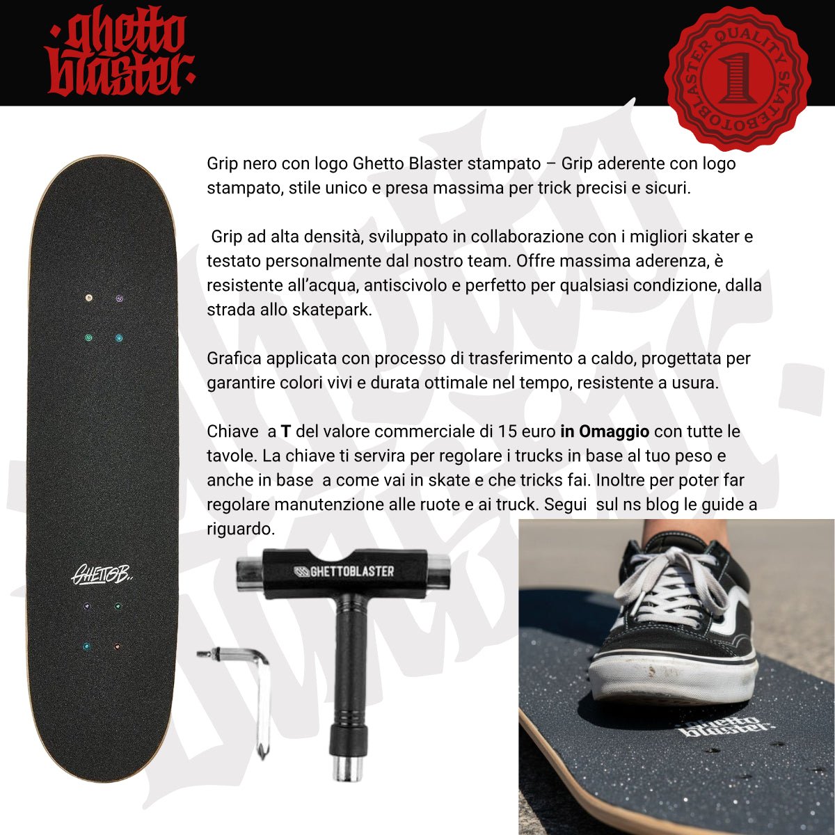 Skate per iniziare Flame White 8.25" - ghettoblasterwear