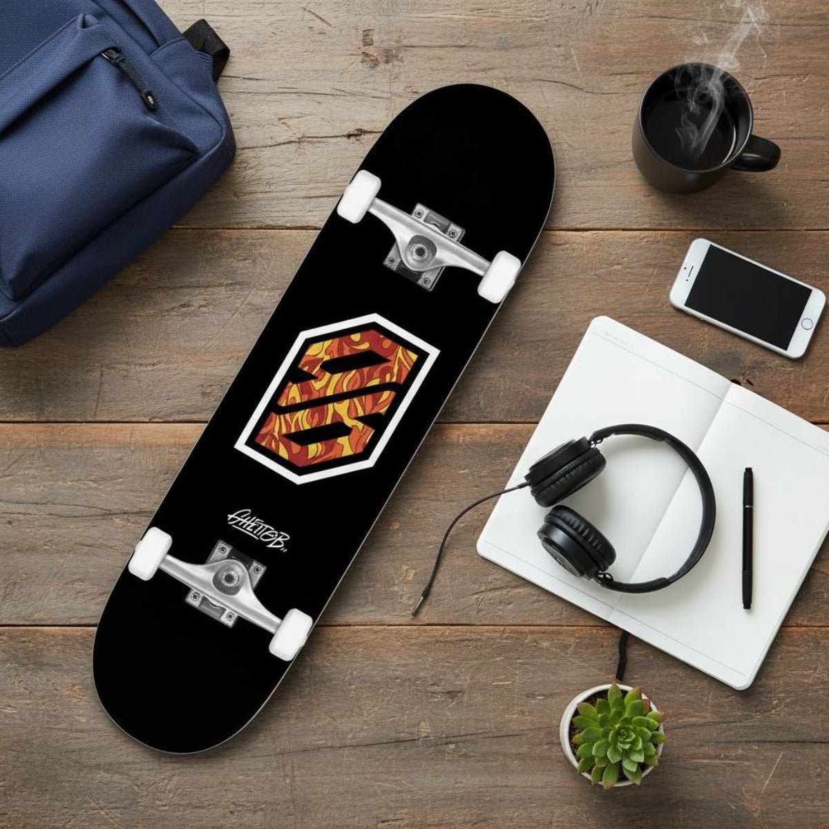 Skate per iniziare Flame White 8.25" - ghettoblasterwear