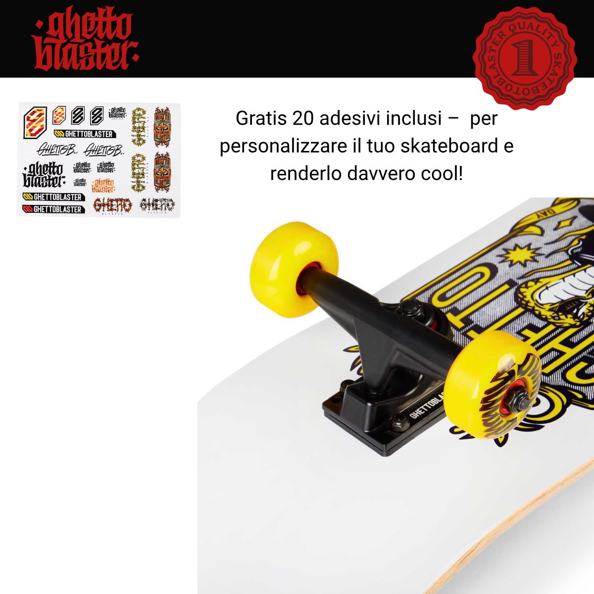 Skate per iniziare Kobra yellow 8.0" - ghettoblasterwear