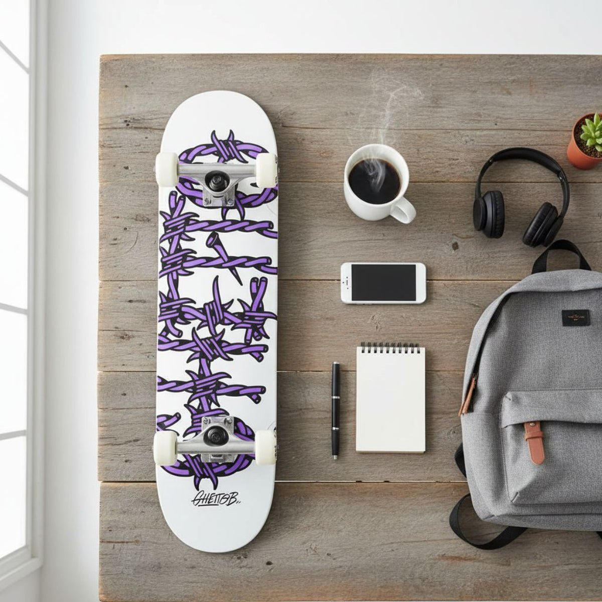 Skateboard completo per iniziare Barbed Wire Purple 8.25" - ghettoblasterwear