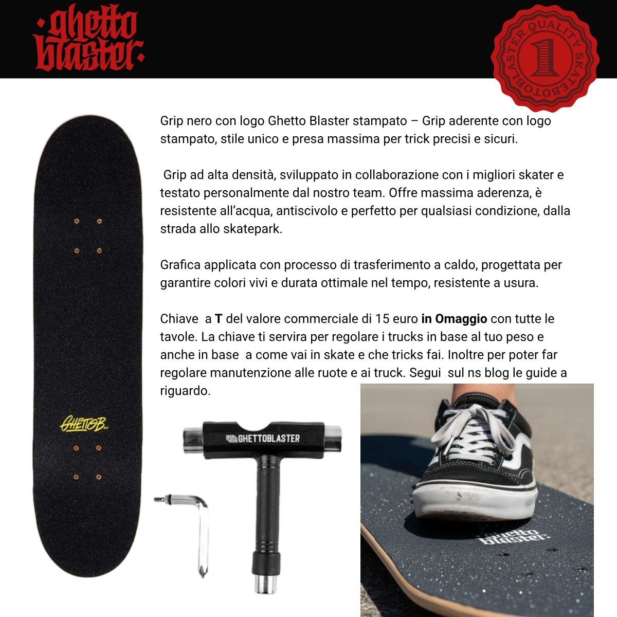Skateboard completo per iniziare Ghetto Hotel Rust 8.125" - 8.375" - ghettoblasterwear