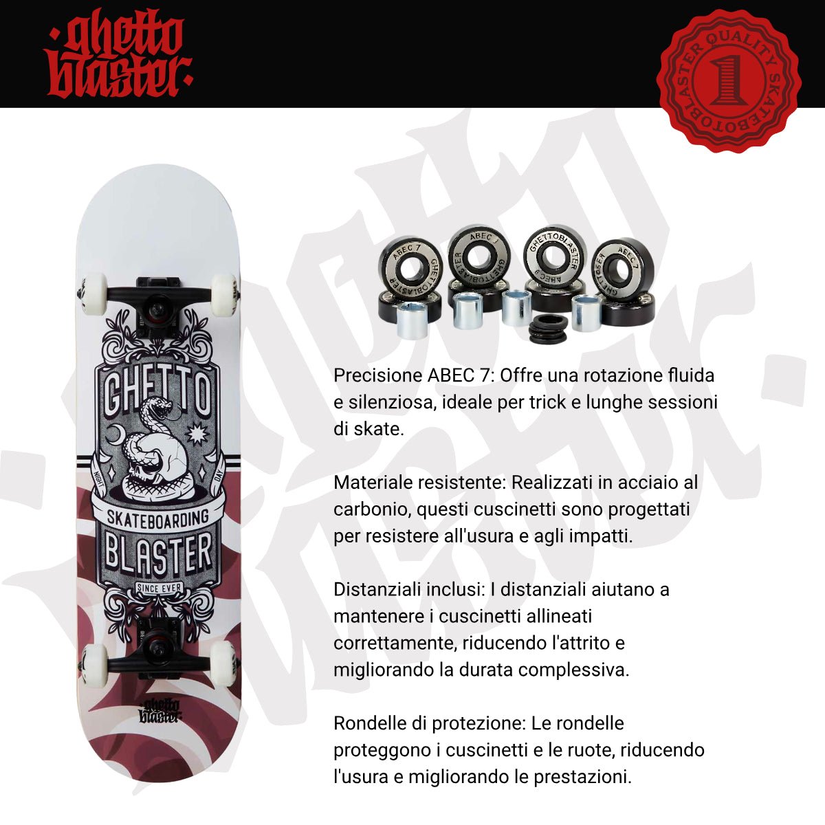 Skateboard completo per iniziare Skull multi 8.25" - ghettoblasterwear
