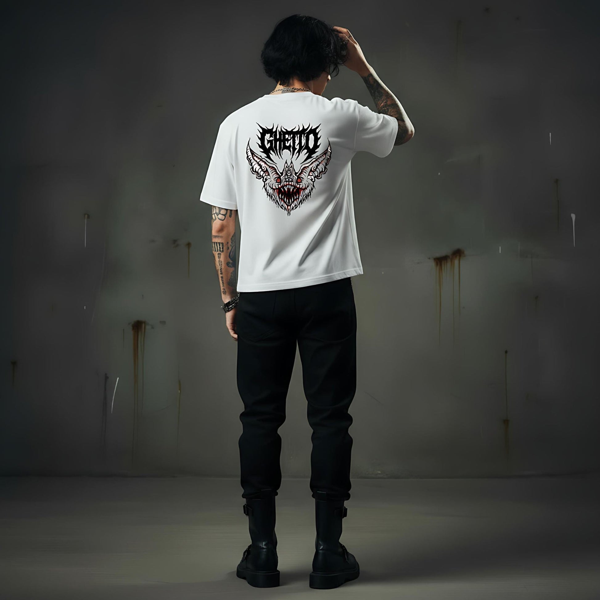 T-Shirt Bat White – Streetwear - ghettoblasterwear