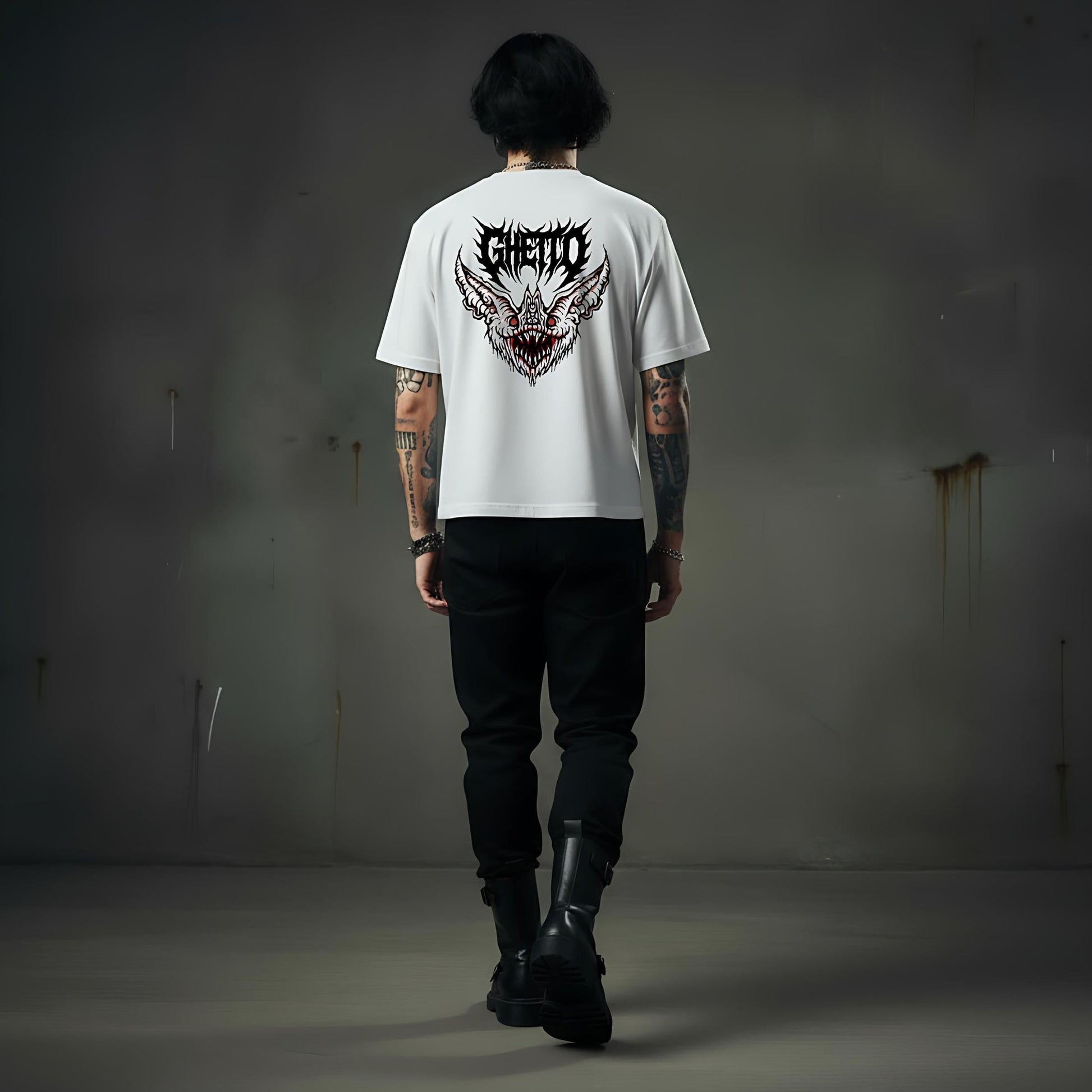 T-Shirt Bat White – Streetwear - ghettoblasterwear