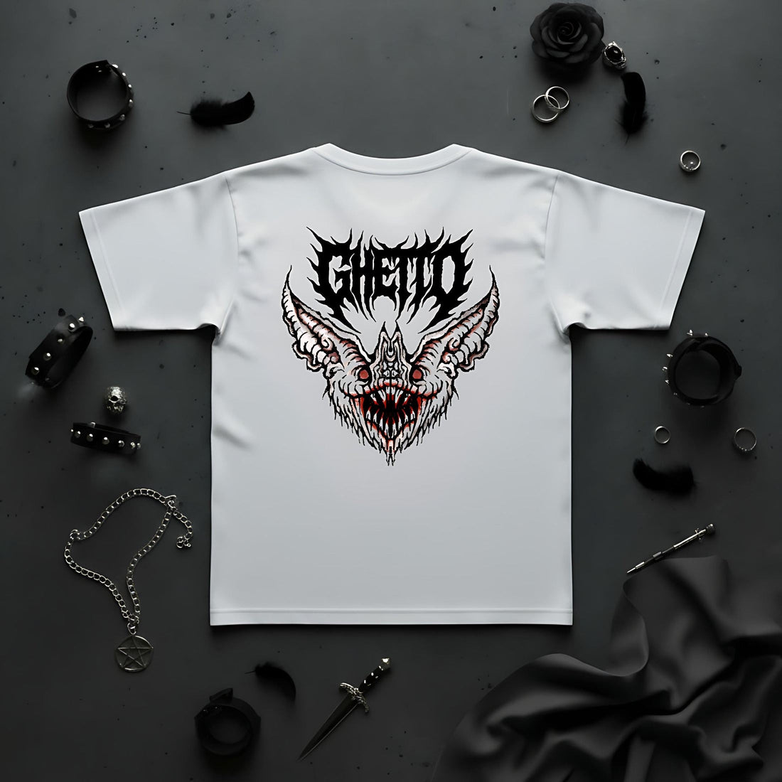 T-Shirt Bat White – Streetwear - ghettoblasterwear
