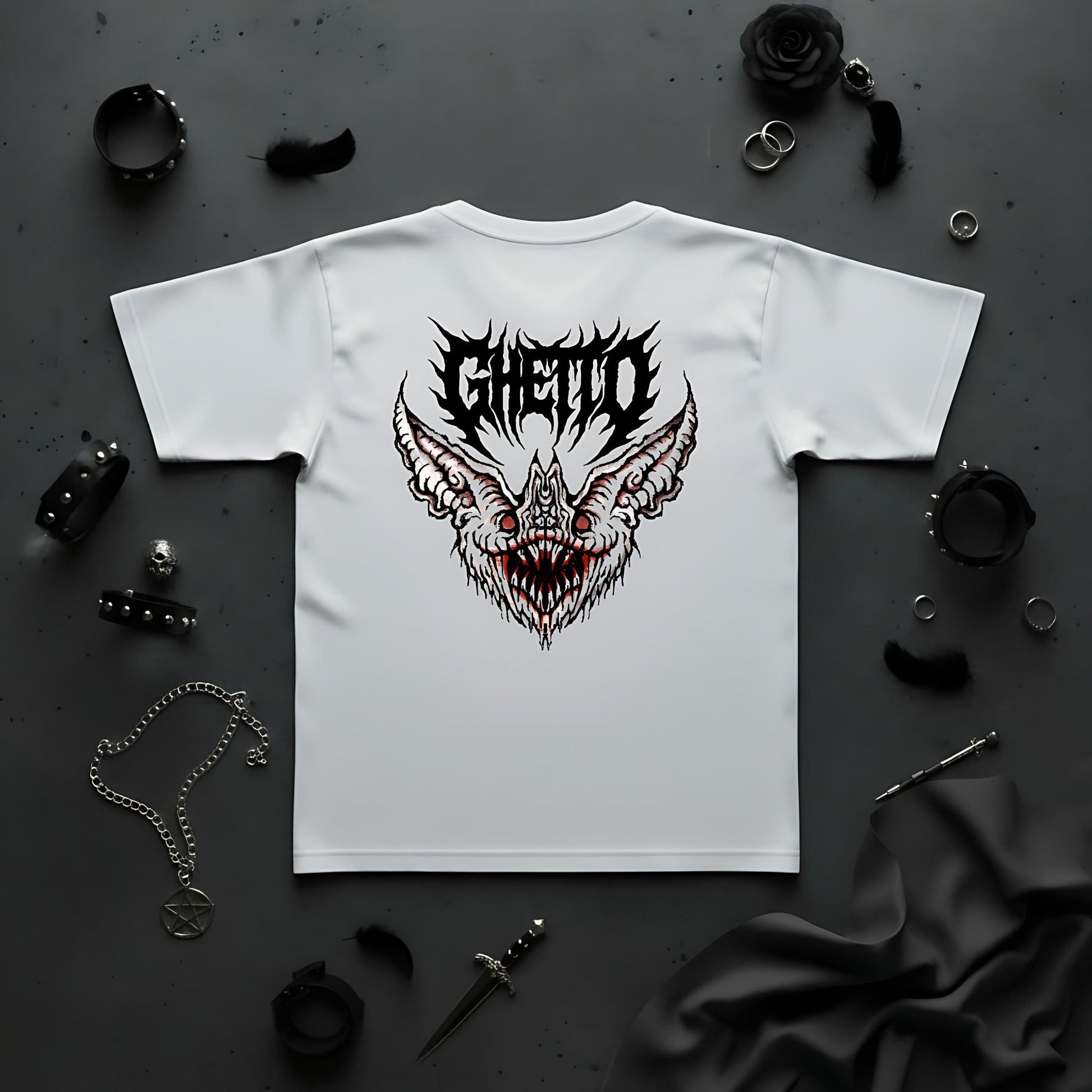 T-Shirt Bat White – Streetwear - ghettoblasterwear
