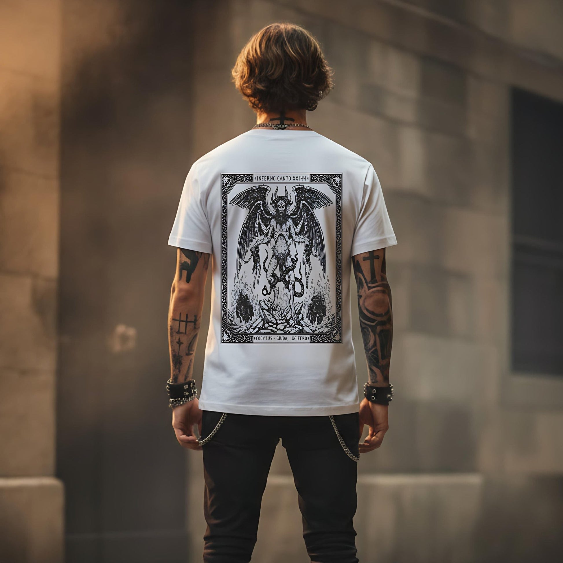 T-Shirt Dante series Lucifer - White - Streetwear - ghettoblasterwear