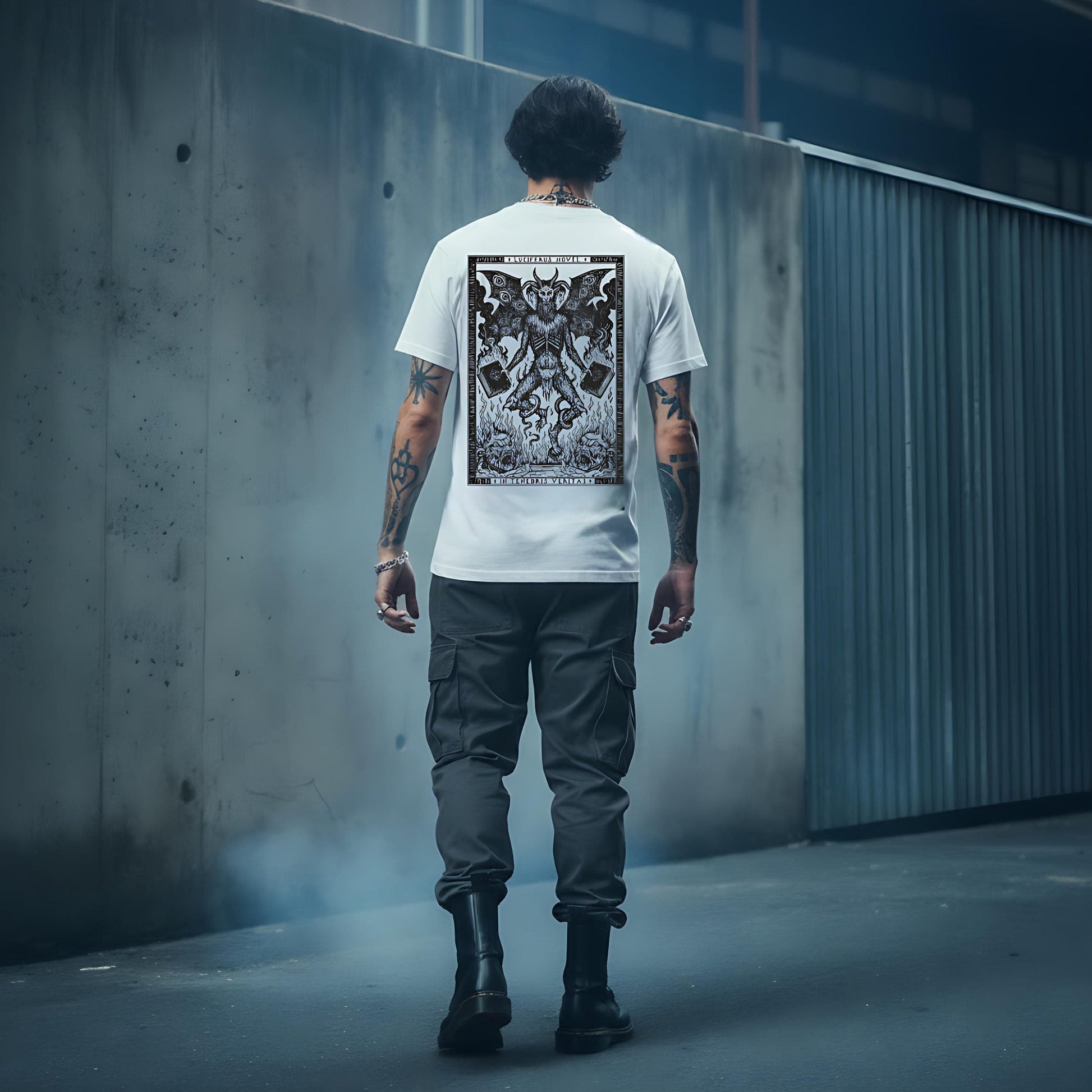 T-Shirt Dante series Tenebris Veritas - White - Streetwear - ghettoblasterwear