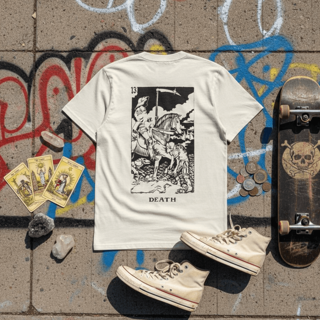 T-Shirt Off White Tarots Death – Streetwear - ghettoblasterwear