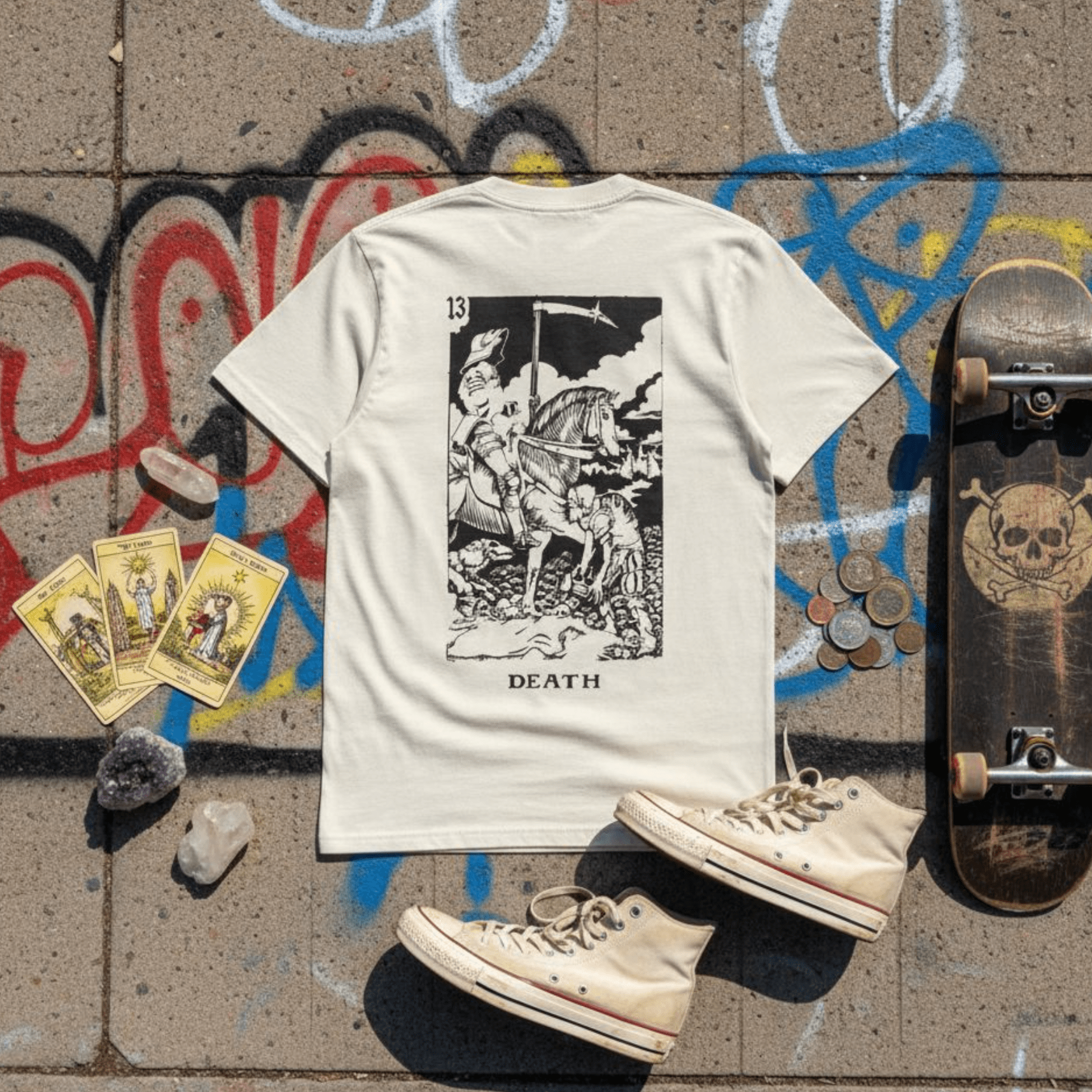 T-Shirt Off White Tarots Death – Streetwear - ghettoblasterwear