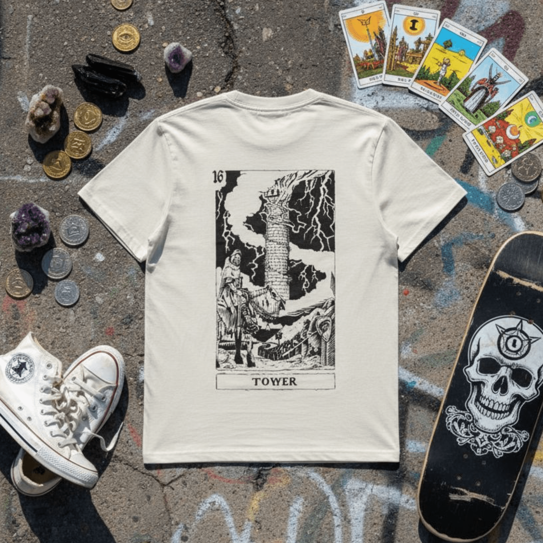 T-Shirt Off White Tarots Tower – Streetwear - ghettoblasterwear