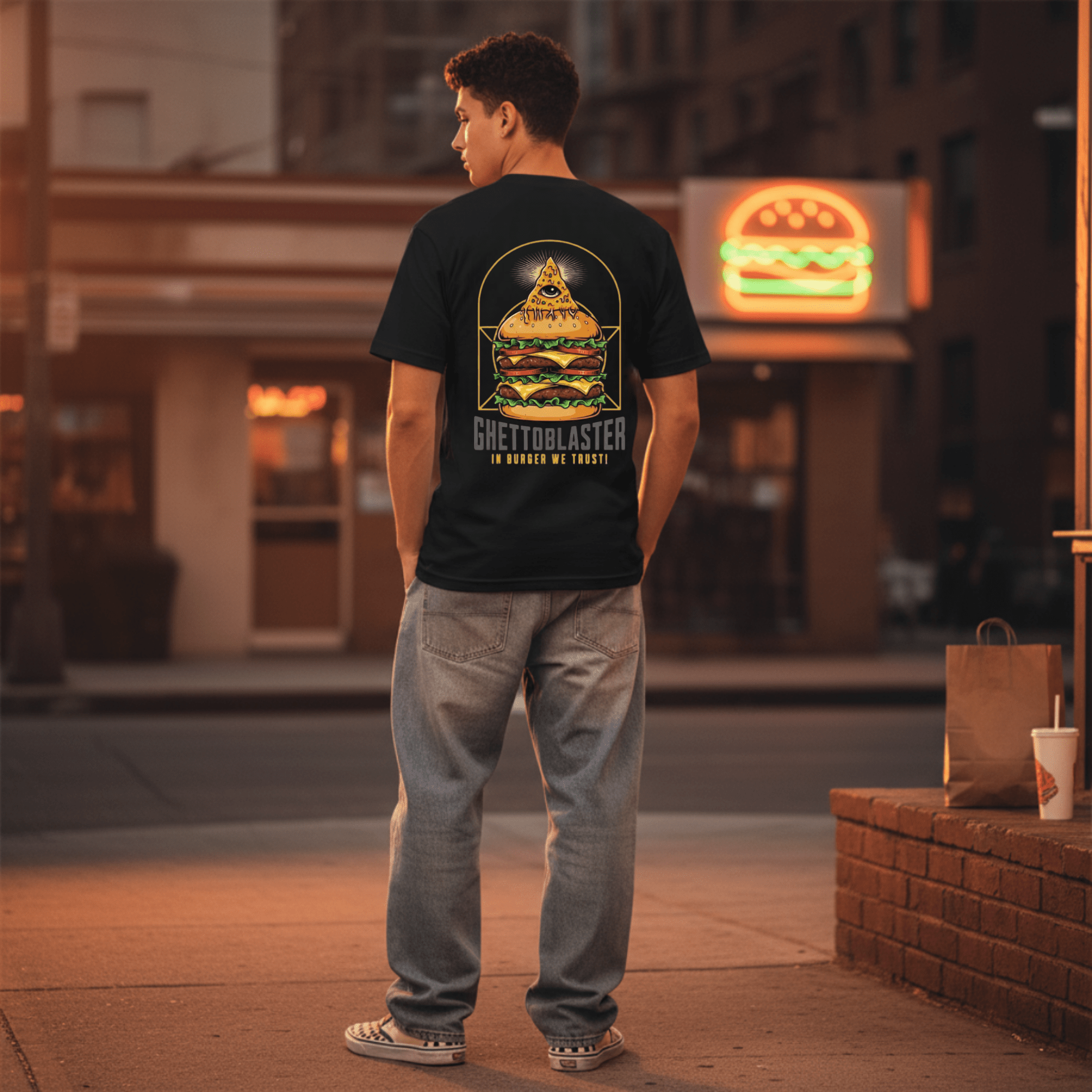 T-Shirt Trust series Burger - Black - Streetwear - ghettoblasterwear