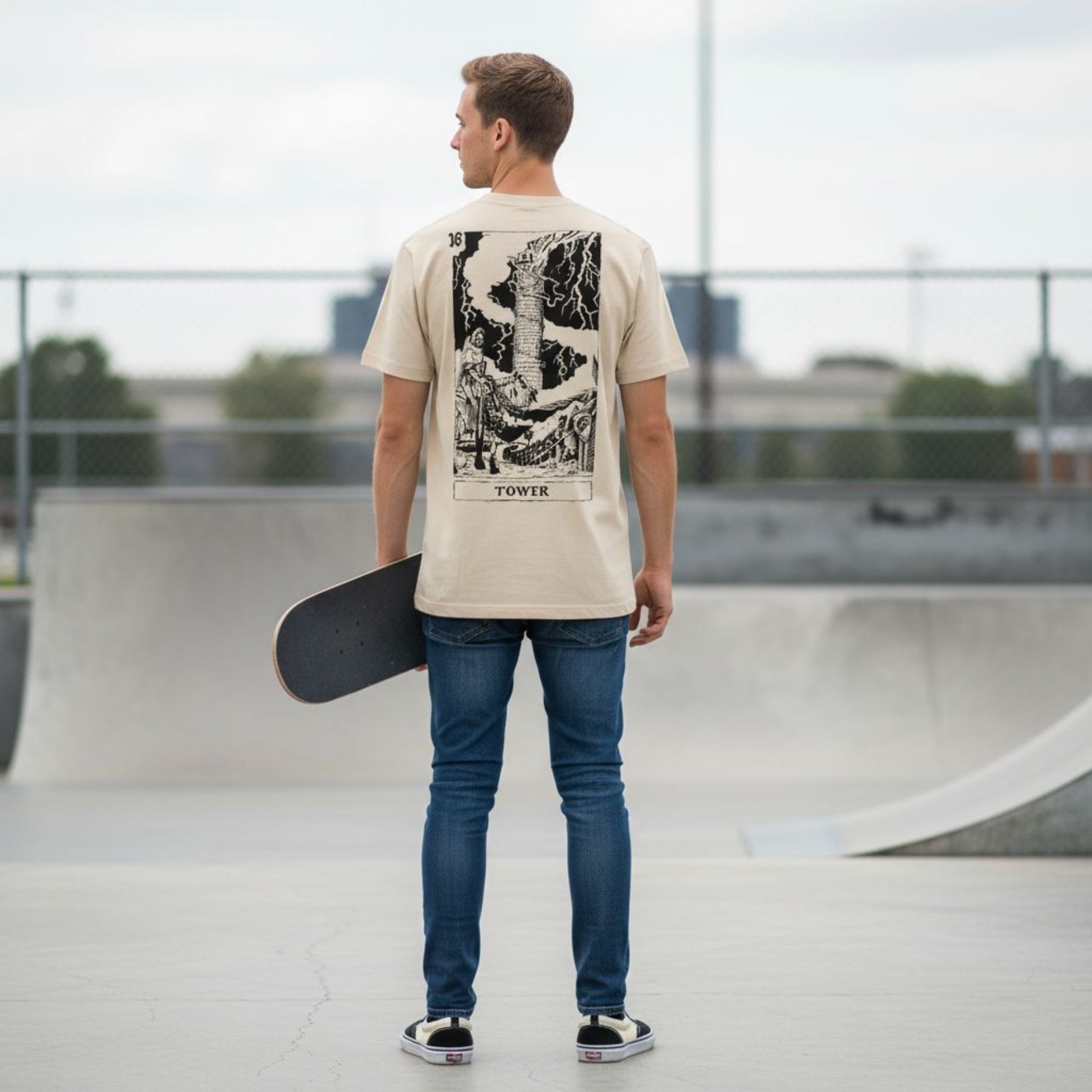 Tarots Tower Tee Off White - ghettoblasterwear