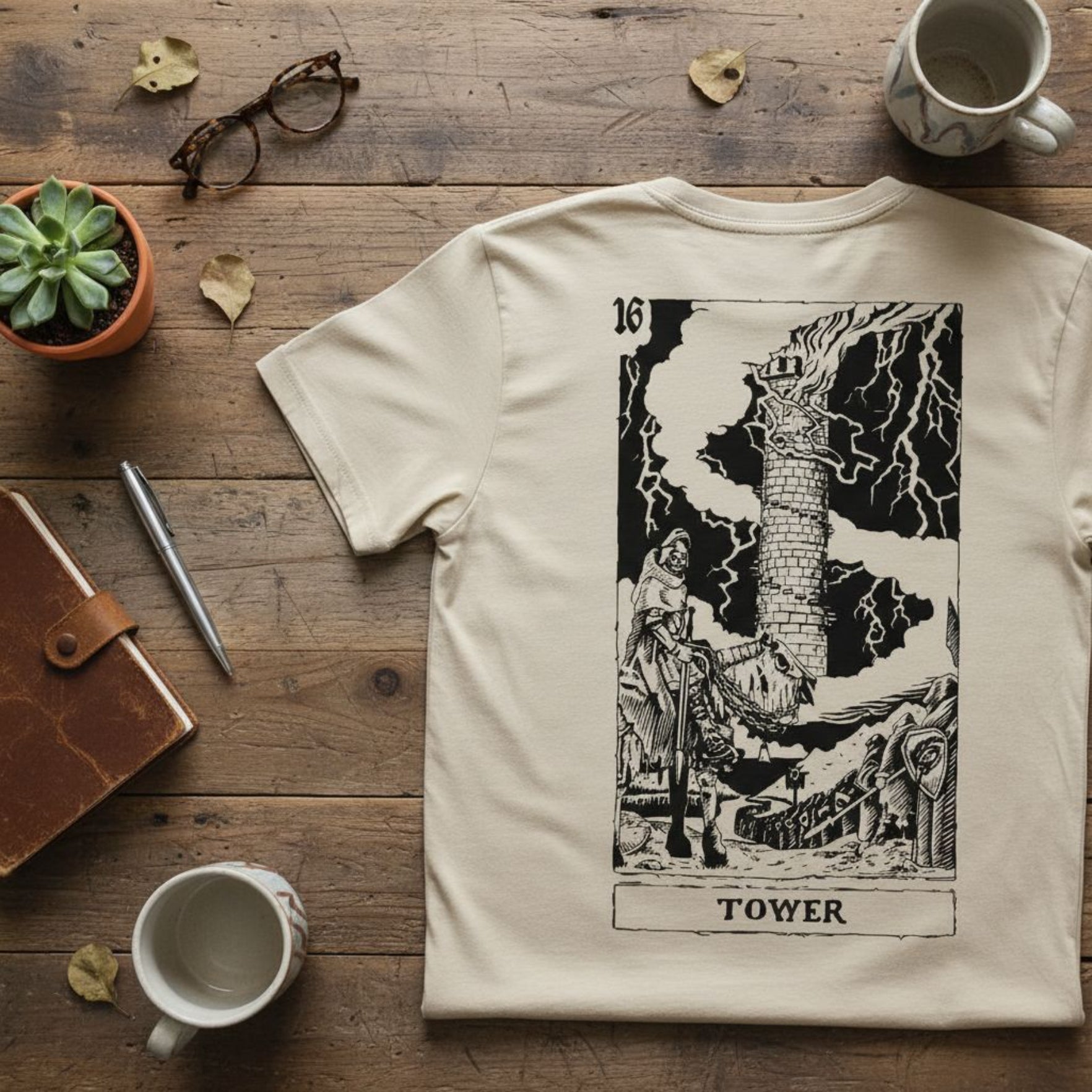 Tarots Tower Tee Off White - ghettoblasterwear