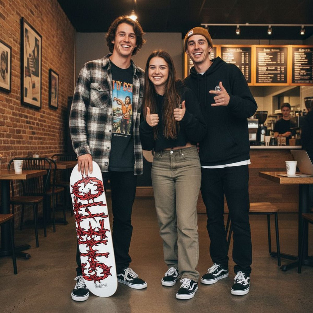 Tavola da skate pre gripped Barbed Wire Red 8.25" - ghettoblasterwear