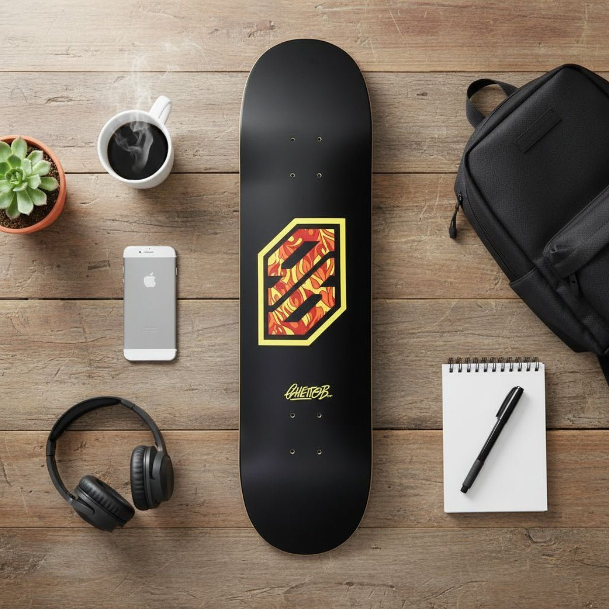 Tavola da skate pre gripped Flame Yellow 8.125" - ghettoblasterwear