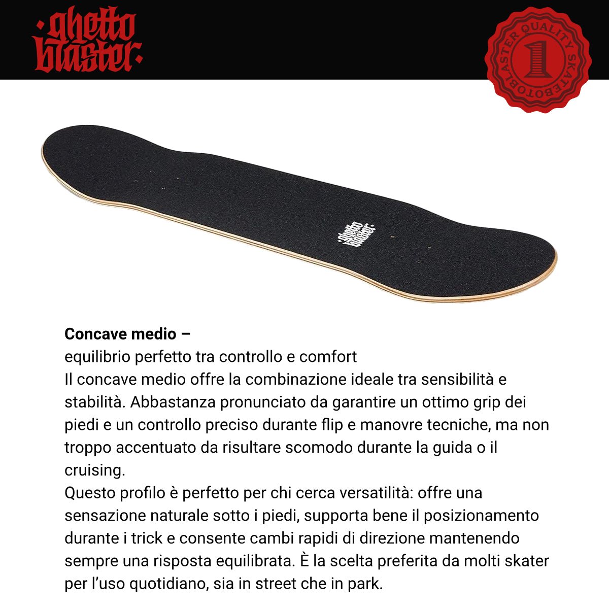 Tavola da skate pre gripped Small Logo Red 8.25" - ghettoblasterwear