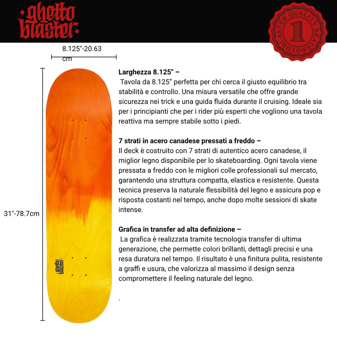 Tavola da skate Small Logo Faded 8.125" tavola skateboard