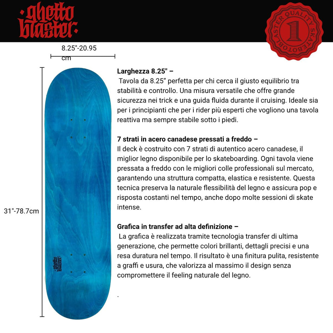 Tavola da skate Small Logo Oli 8.25" tavola skateboard