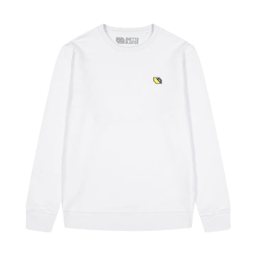 Felpa Bianca con Logo Ricamato Ghettoblaster felpa