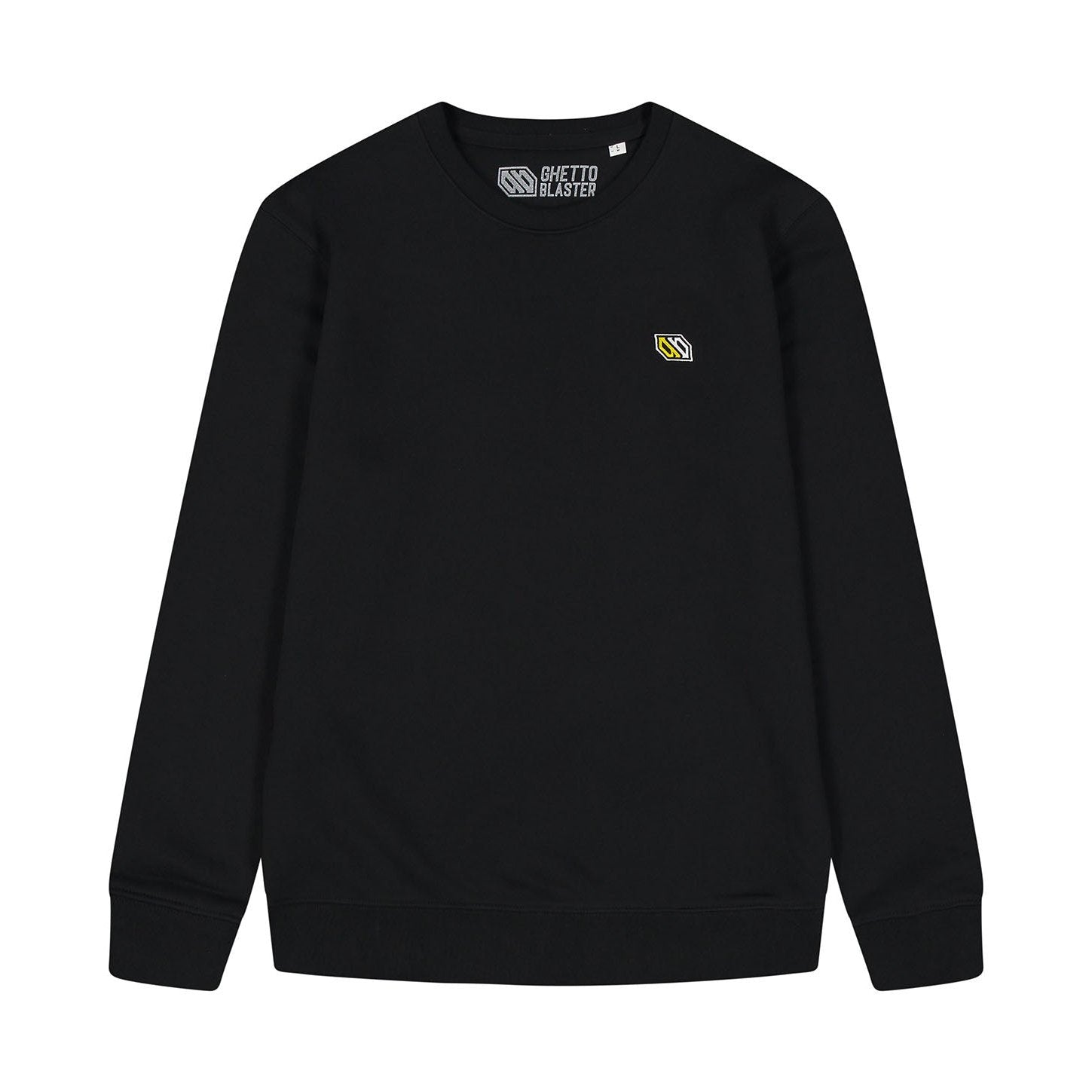Felpa Black con Logo Ricamato Ghettoblaster felpa