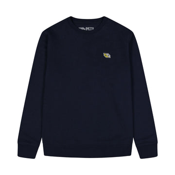 Logo Ricamo Crewneck Navy felpa