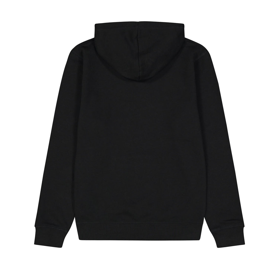 Felpa Con Cappuccio Logo Ricamo Black - ghettoblasterwear