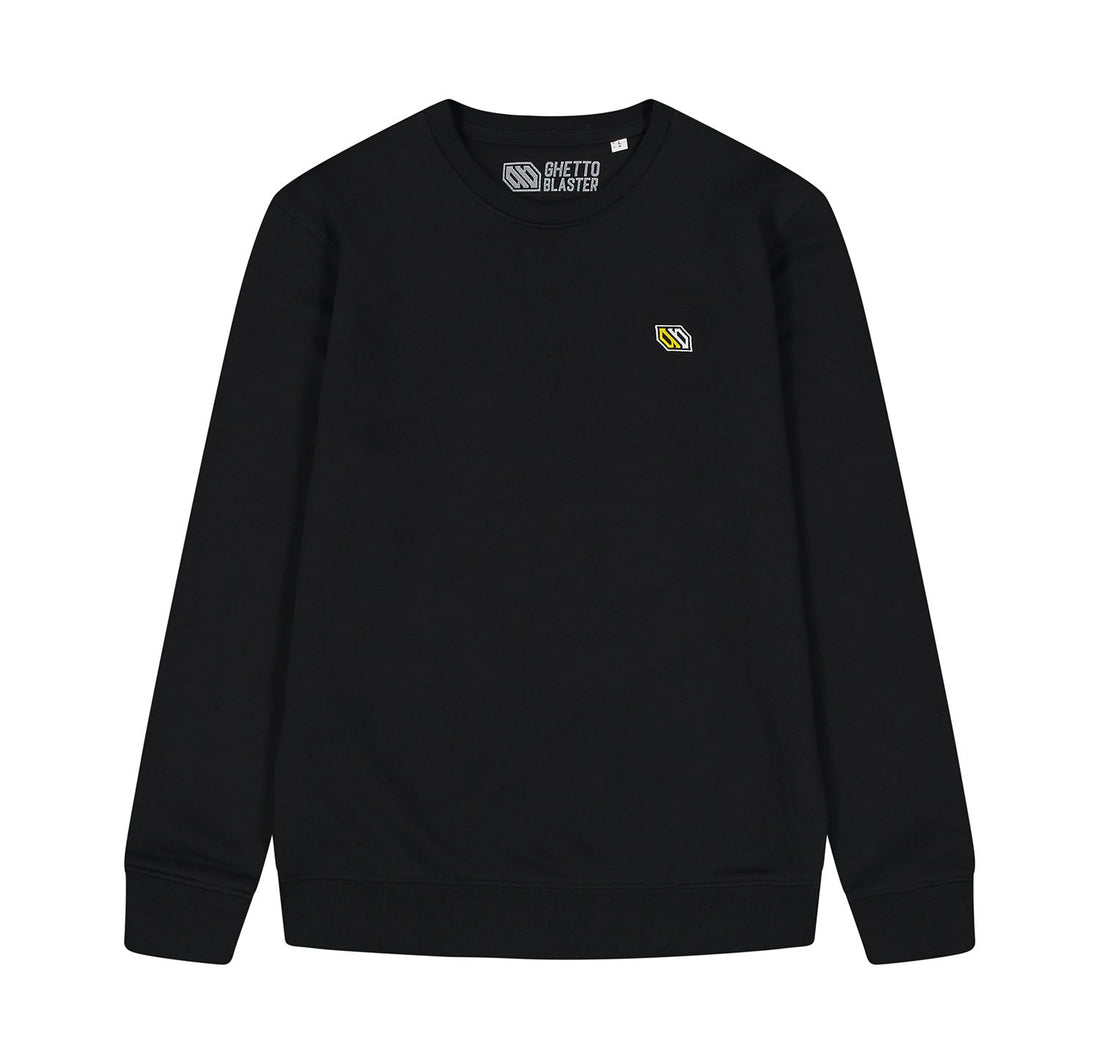 Felpa Logo Ricamo Crew Black - ghettoblasterwear