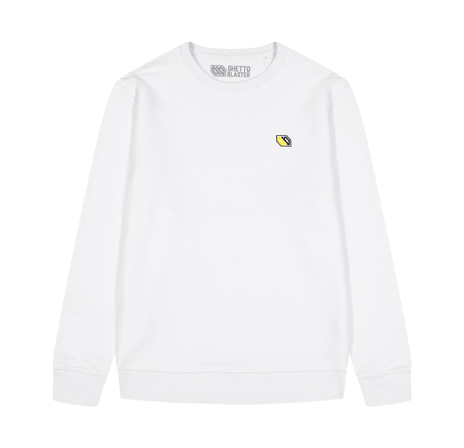 Felpa Logo Ricamo Crew White - ghettoblasterwear